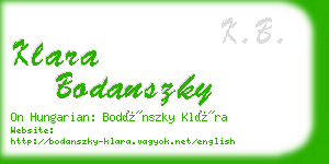 klara bodanszky business card